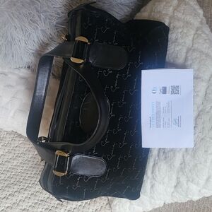 Givenchy Rare Vintage Speedy Handbag Monogramed Black Suede